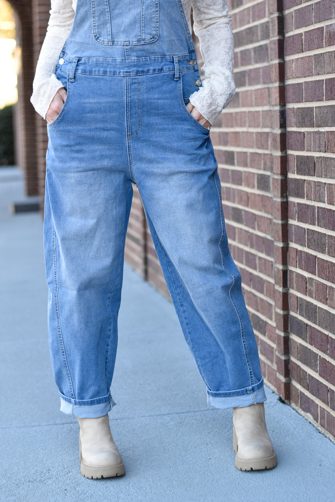 Easygoing Barrel Denim Overalls