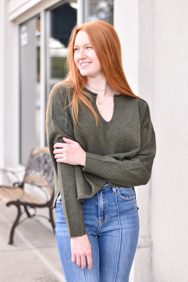 Split Neck Sweater