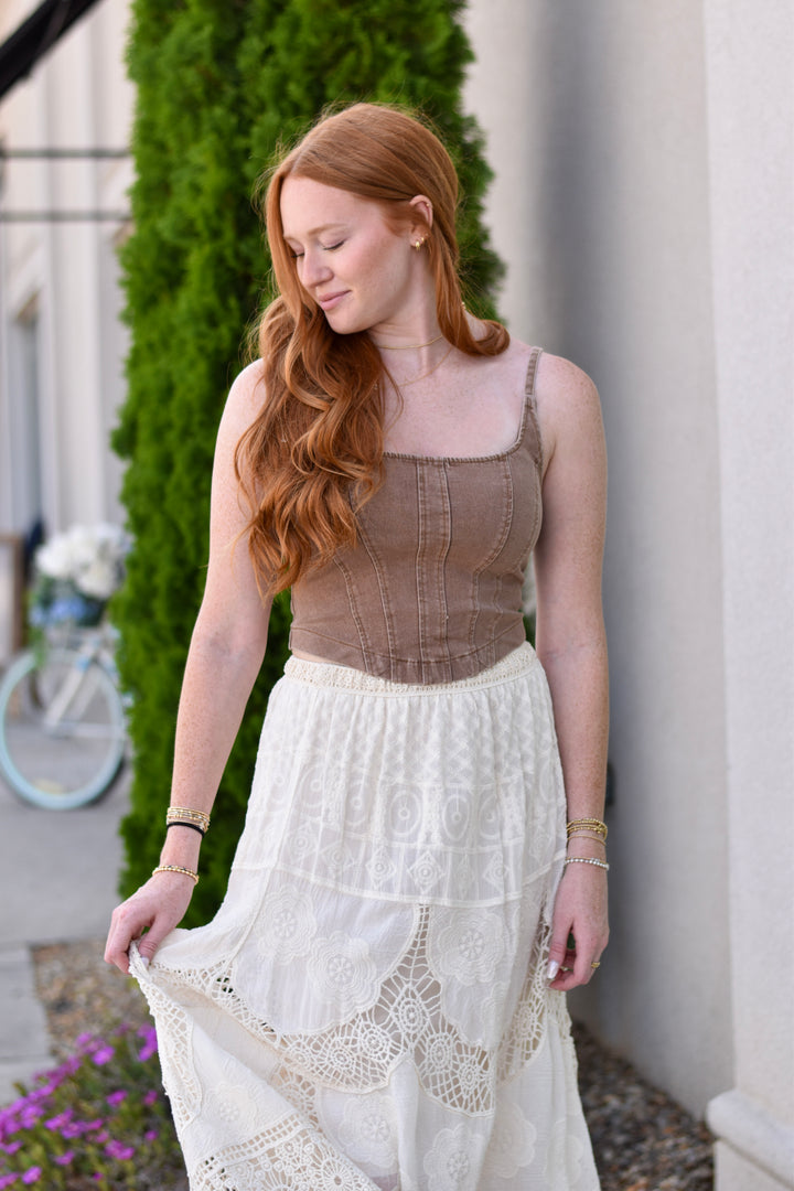 Contour Denim Corset Top
