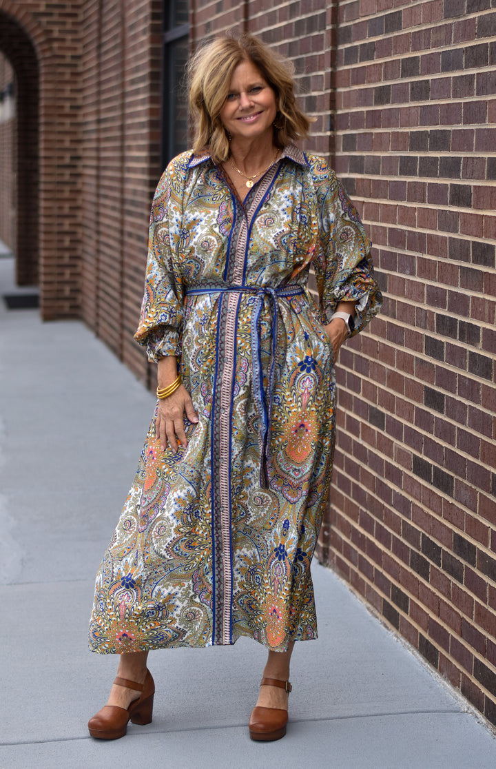 Harvest Paisley Shirt Dress