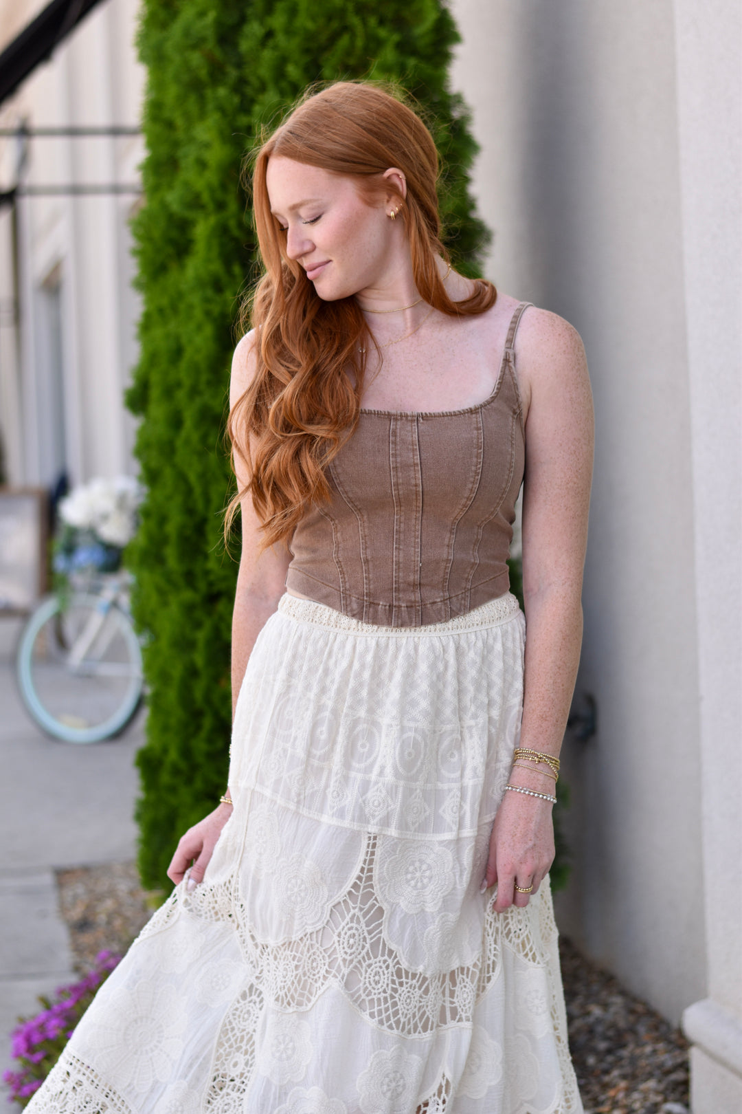 Contour Denim Corset Top