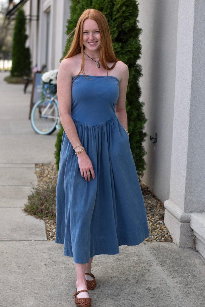 Blue Sky Strapless Dress