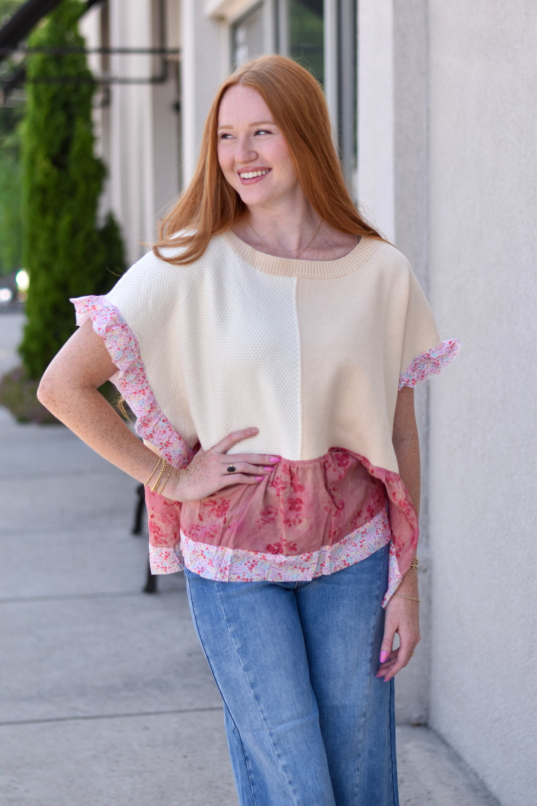 Bloom & Ruffle Knit Top