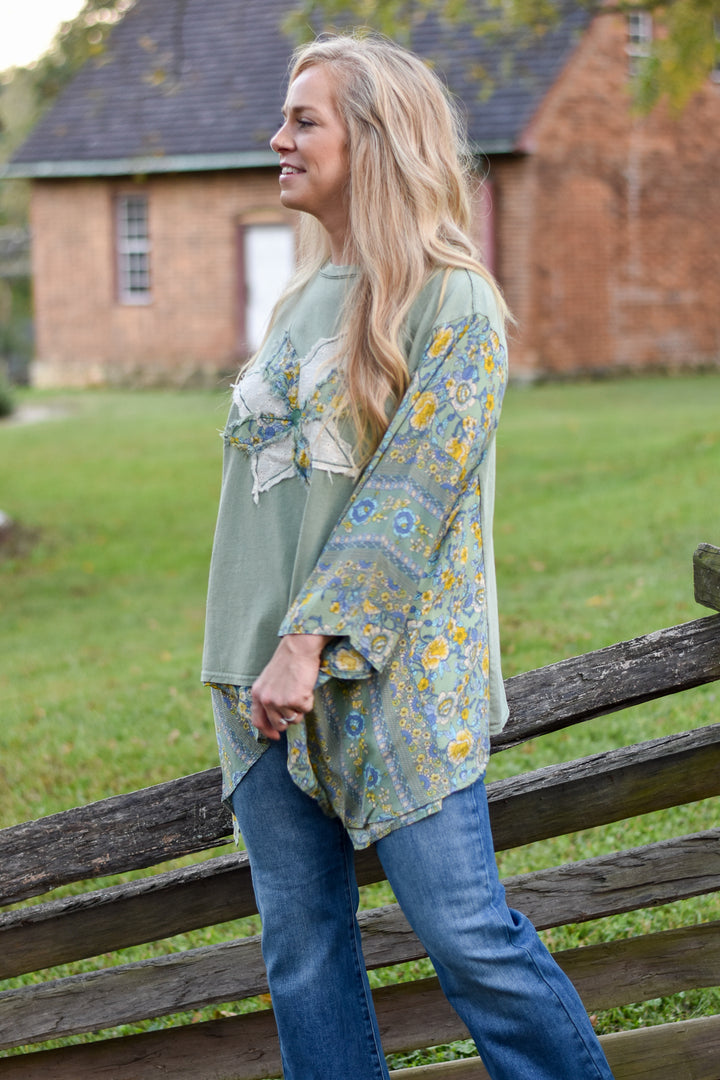 Patchwork Knit Poncho