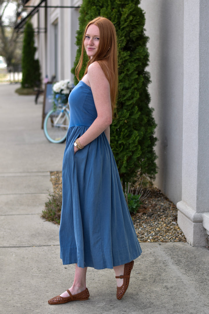 Blue Sky Strapless Dress