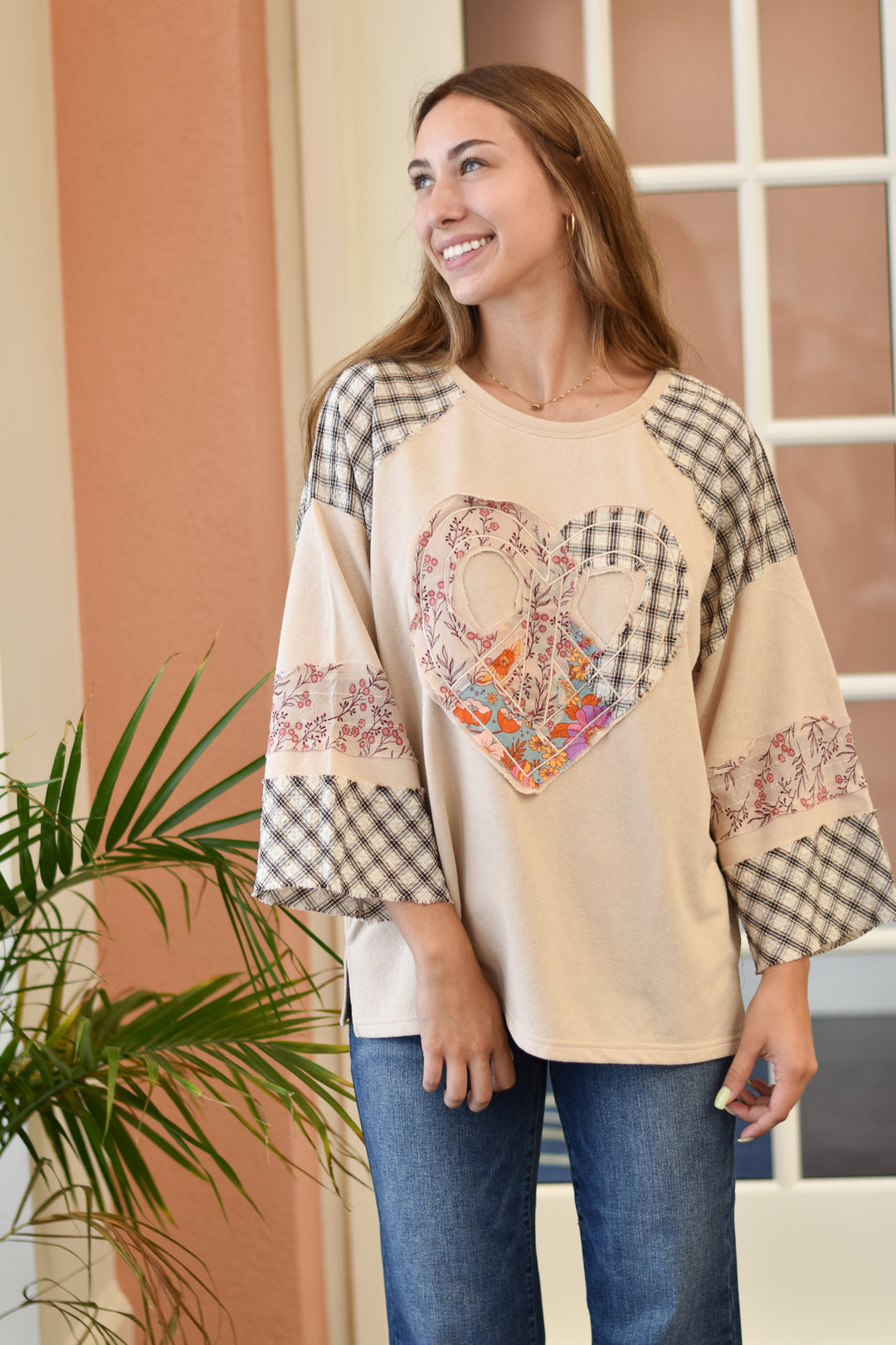 Patch Heart Pullover Top