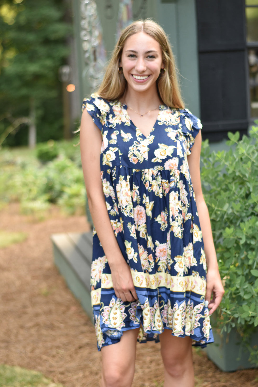 Midnight Bloom Mini Dress