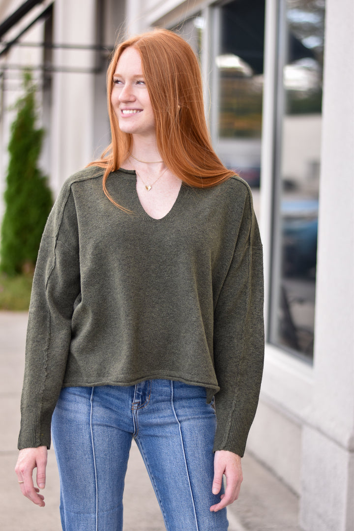 Split Neck Sweater