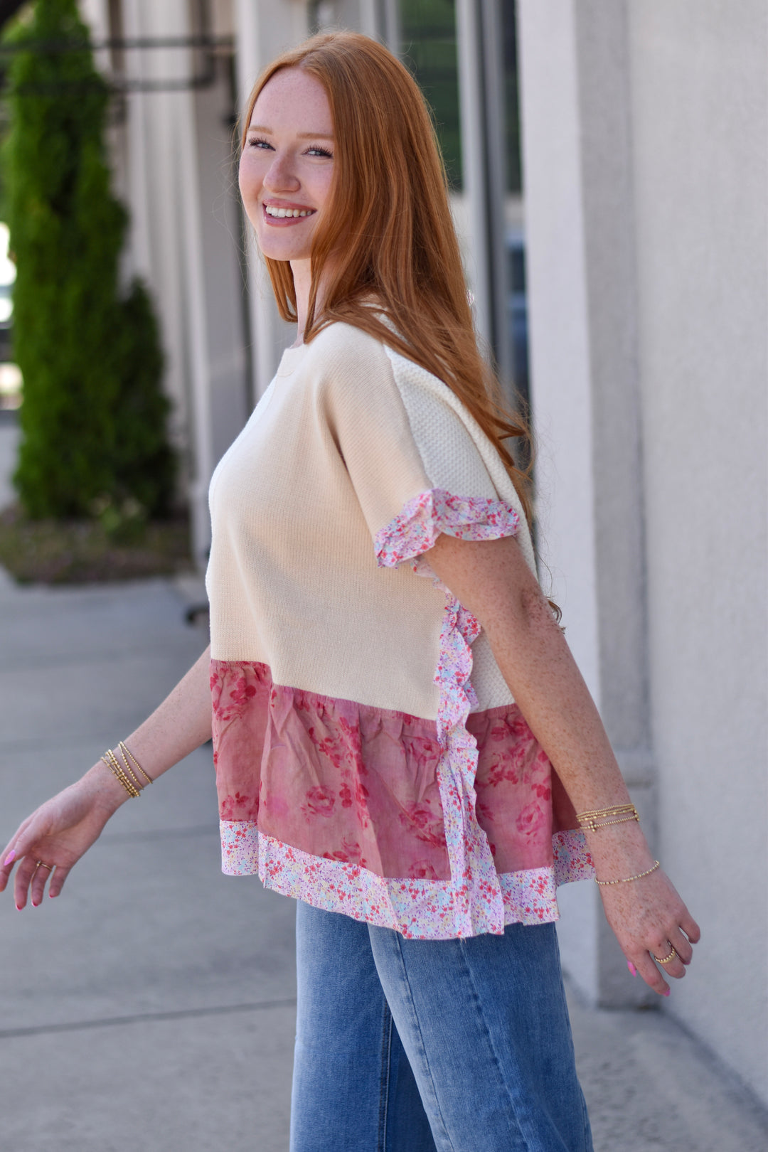 Bloom & Ruffle Knit Top