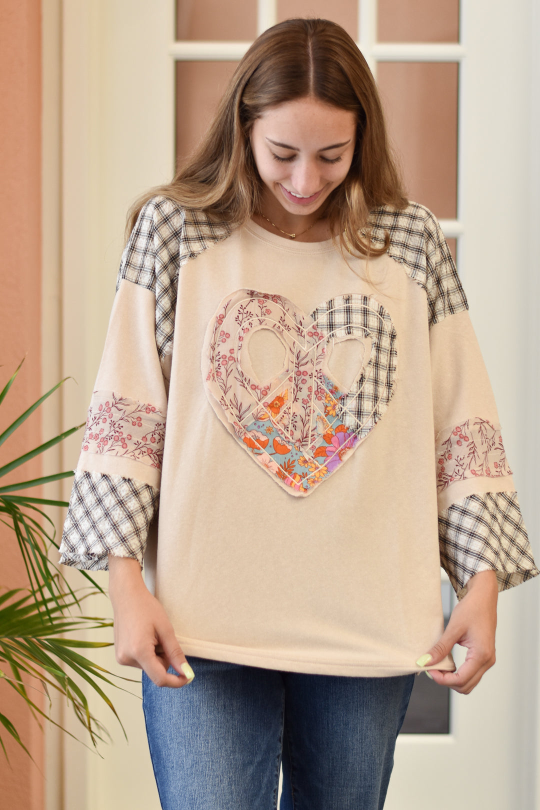 Patch Heart Pullover Top