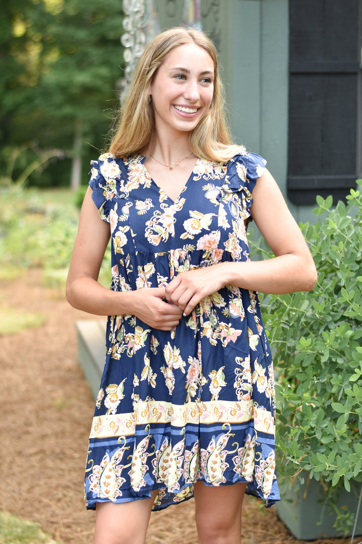 Midnight Bloom Mini Dress