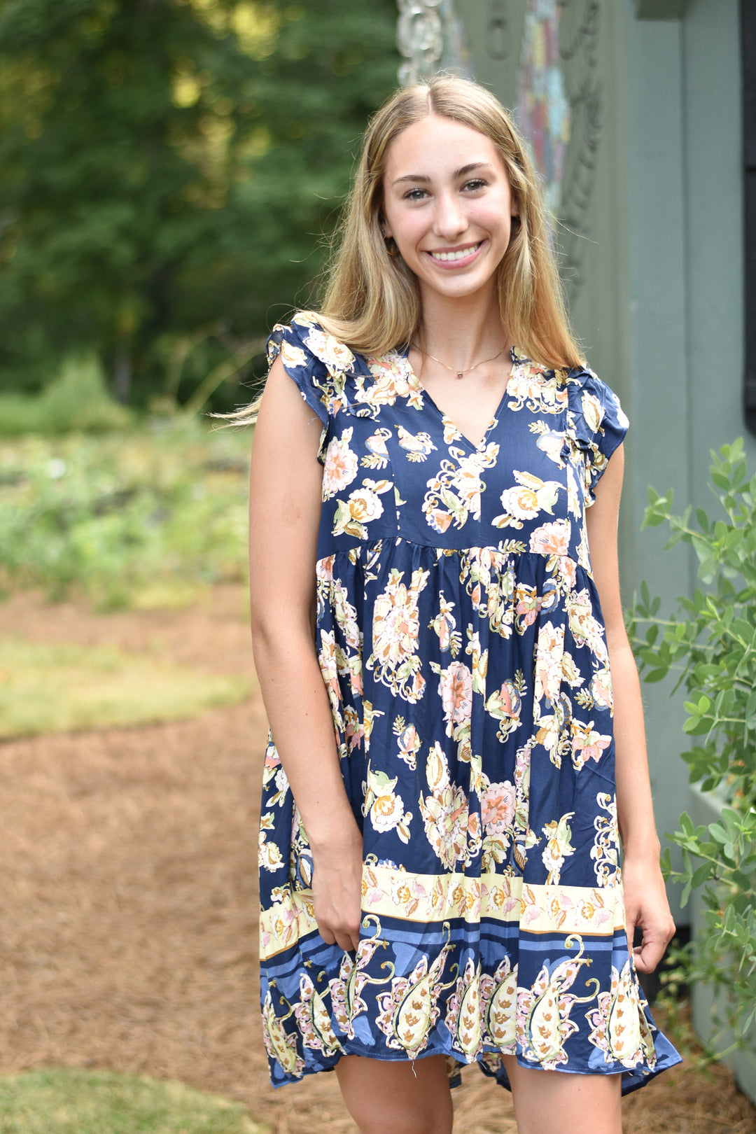 Midnight Bloom Mini Dress