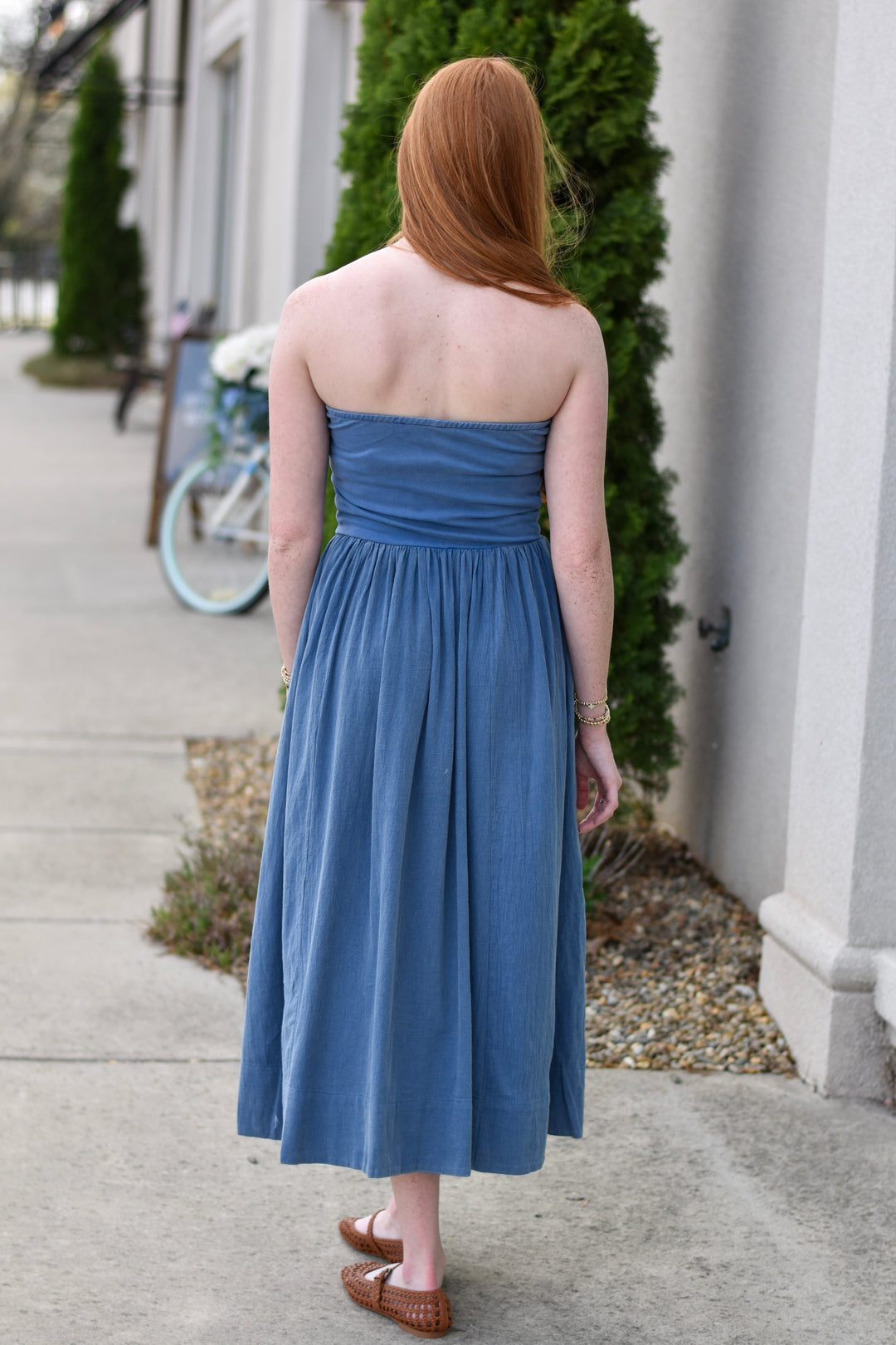 Blue Sky Strapless Dress
