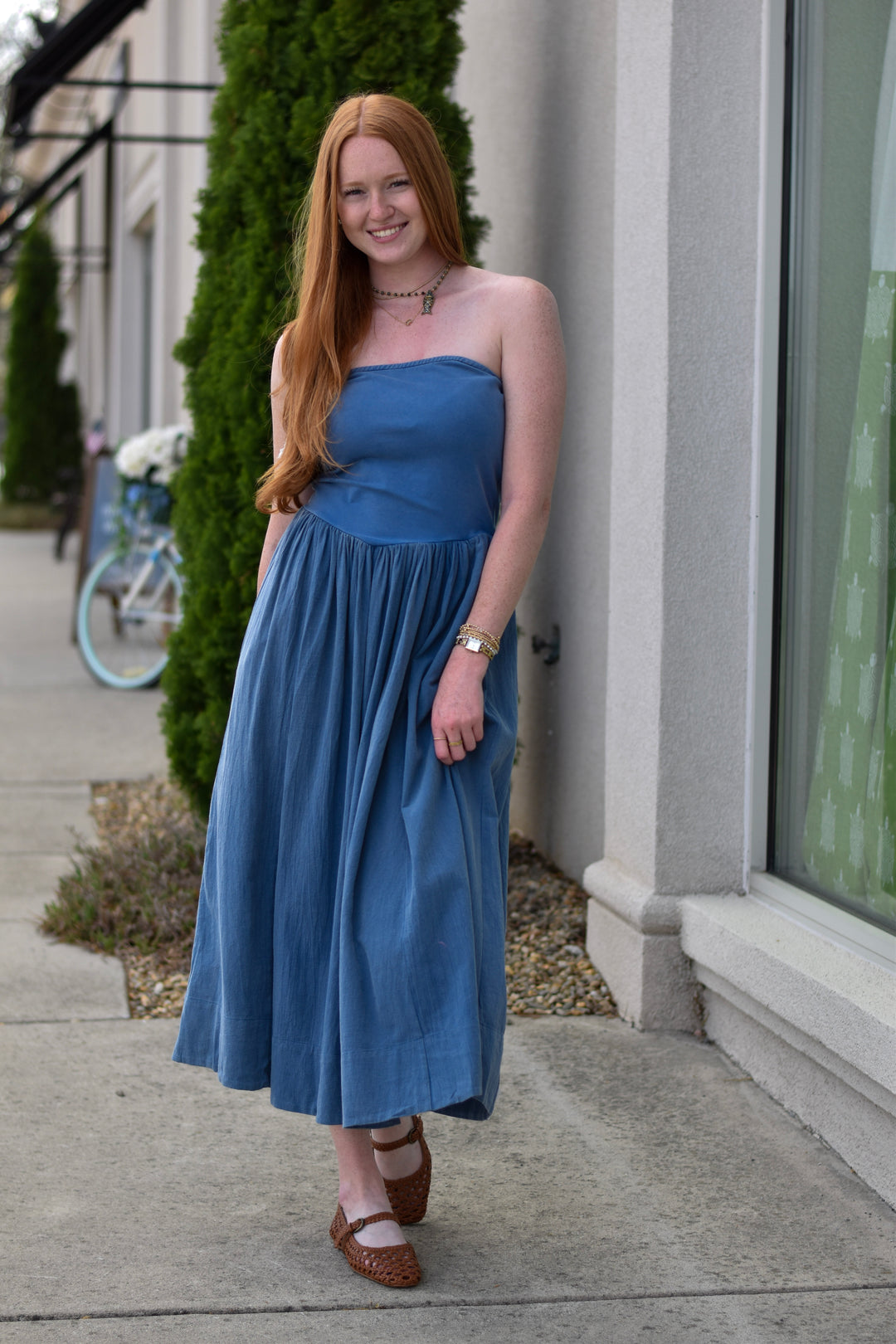 Blue Sky Strapless Dress