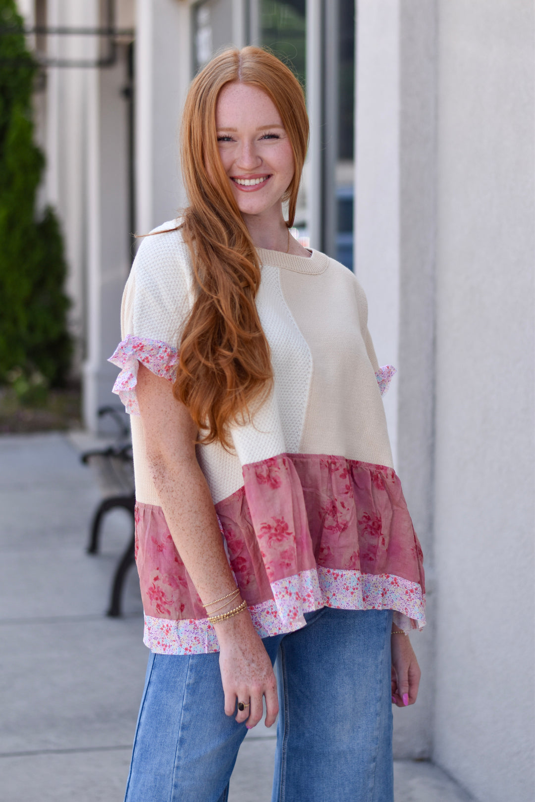 Bloom & Ruffle Knit Top