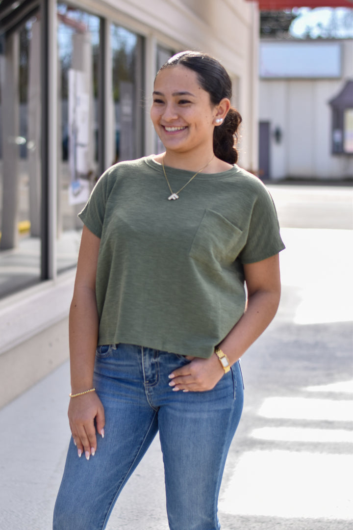 Wild Olive Crop Top