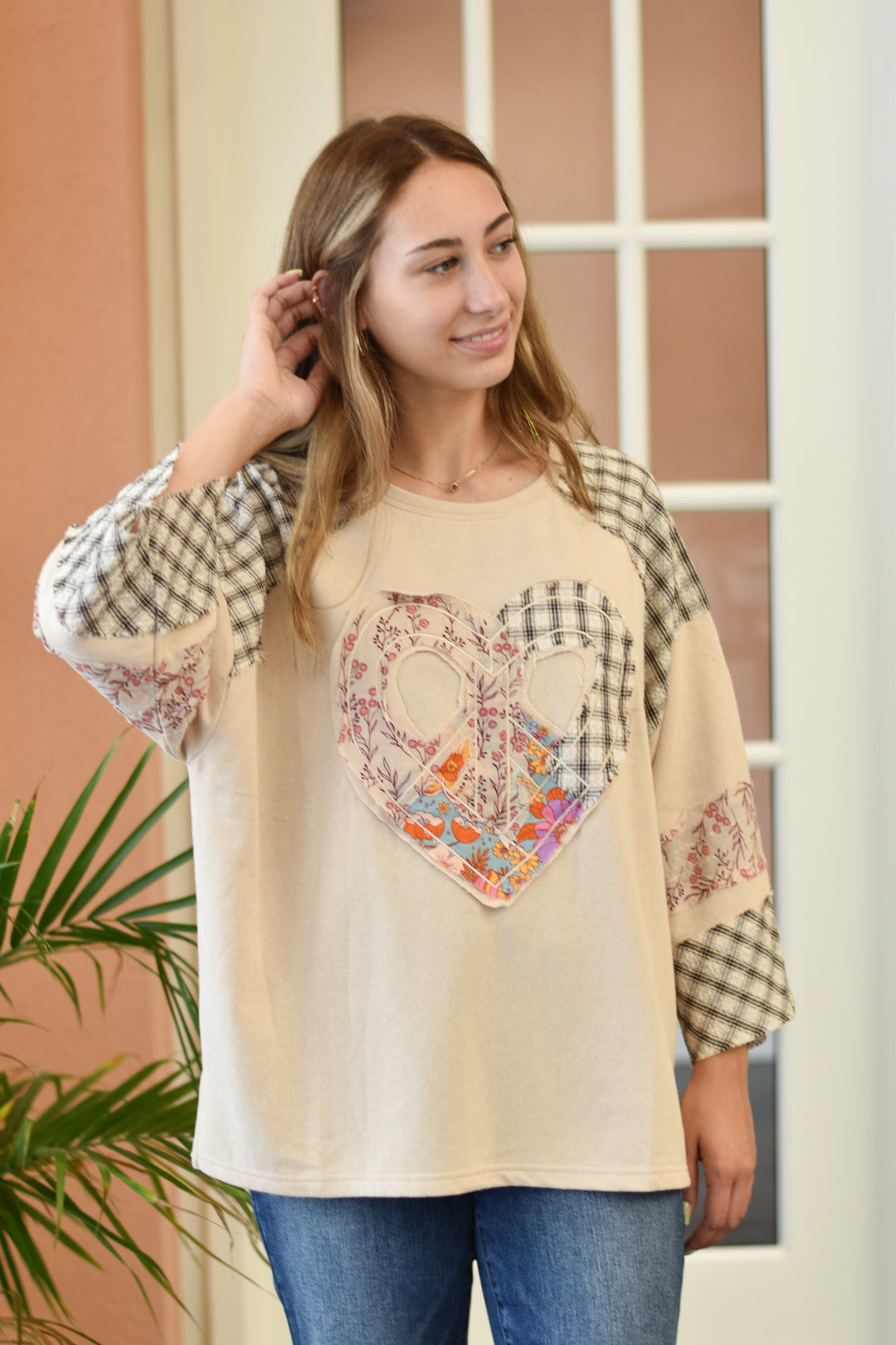 Patch Heart Pullover Top