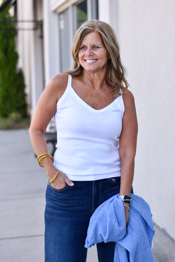 Everyday Ribbed V-Neck Tank