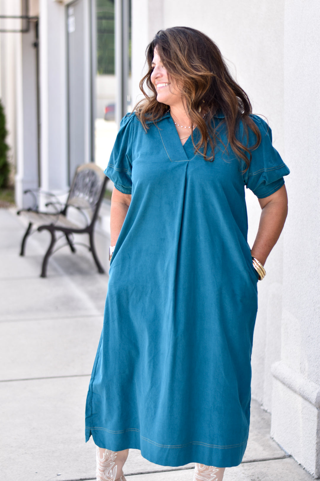 Umgee Corduroy Midi Dress