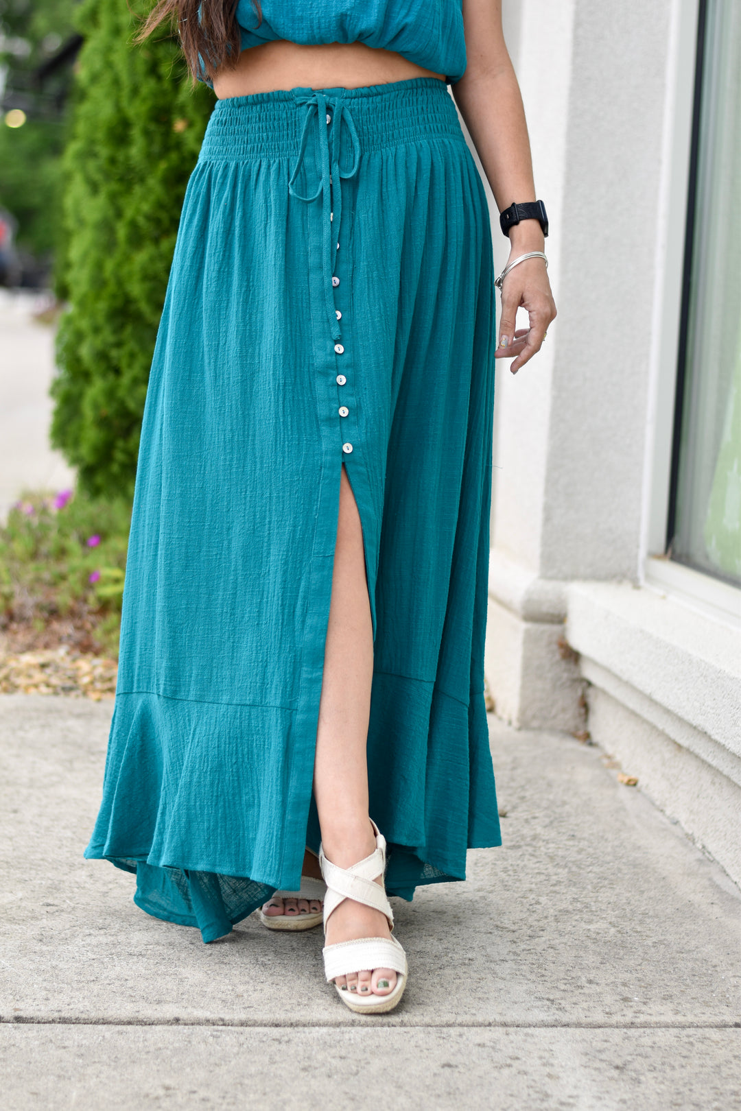 Teal Tide Maxi Skirt