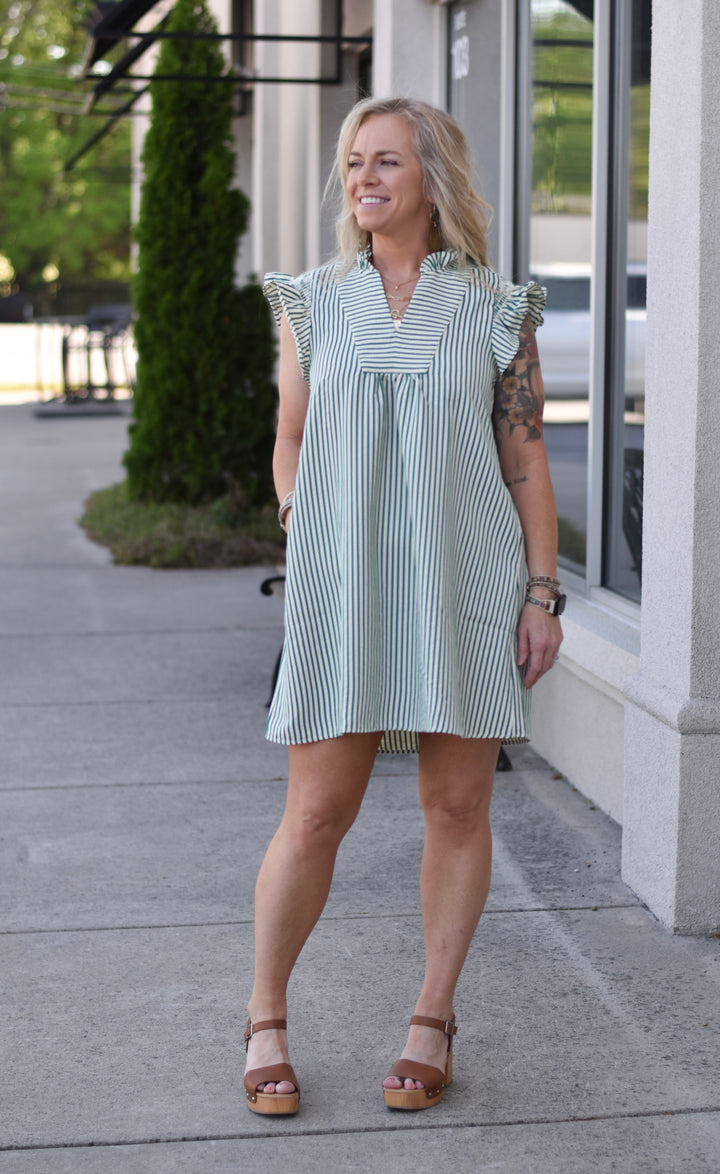 Sunlit Seersucker Mini Dress