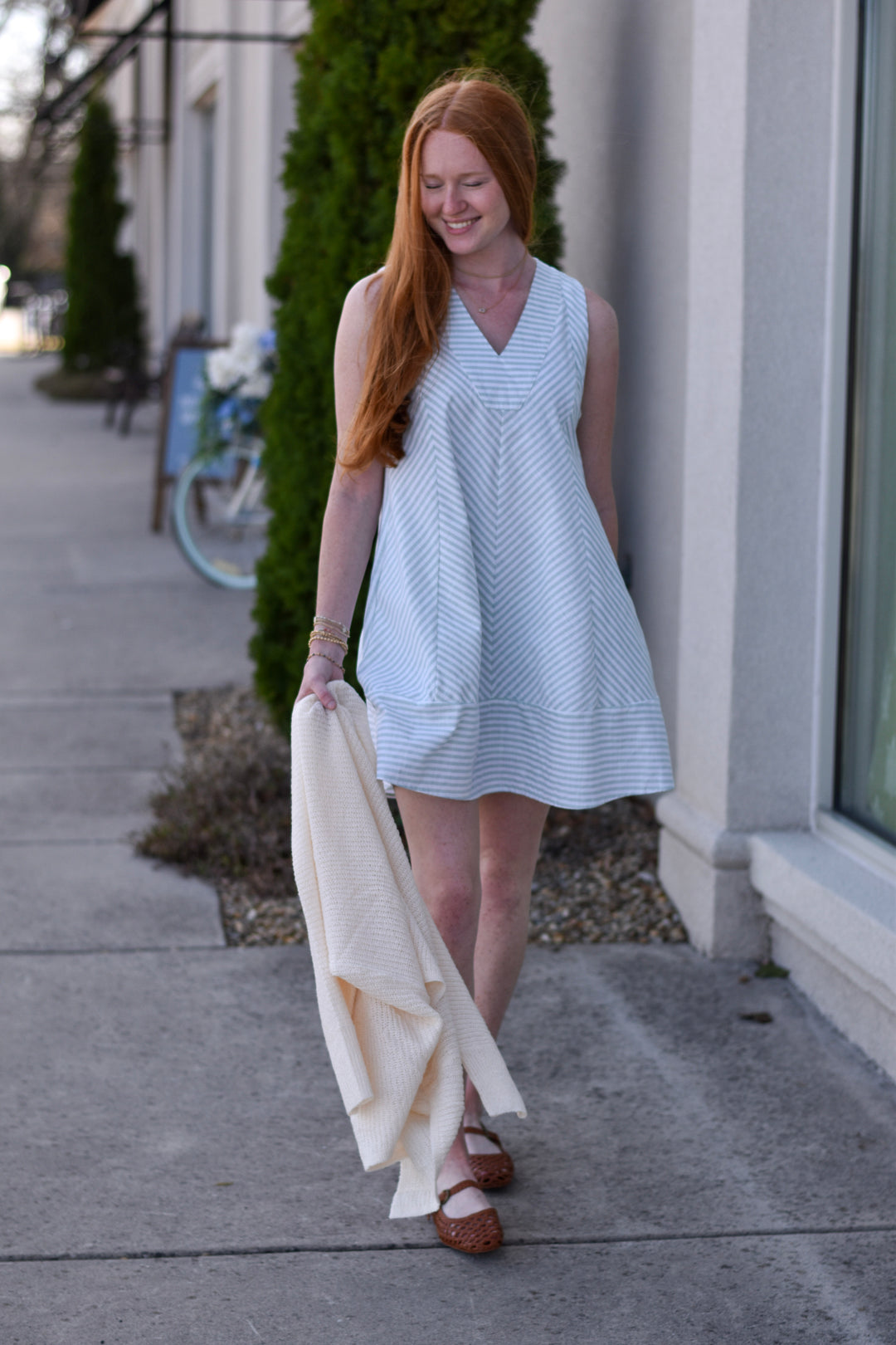 Umgee Stripe A-Line Dress