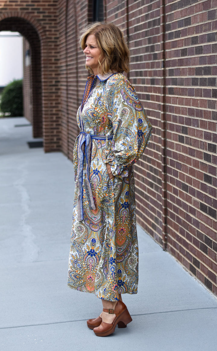 Harvest Paisley Shirt Dress