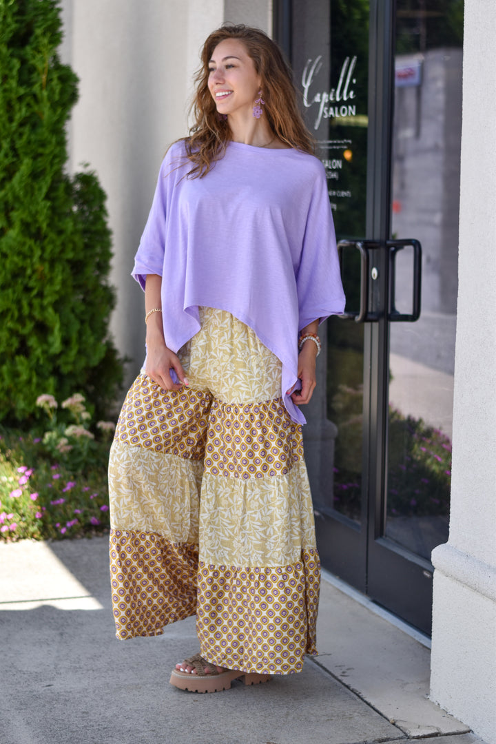 Sunset Bloom Wide Leg Pants