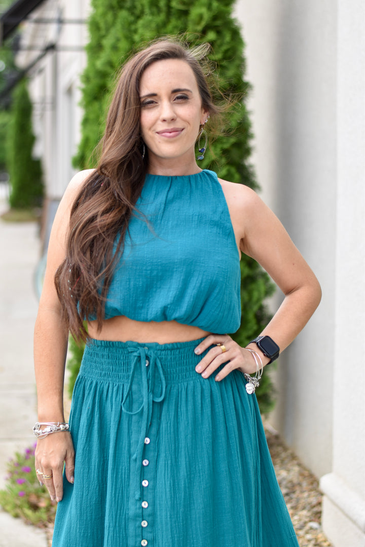 Teal Tide Crop Top