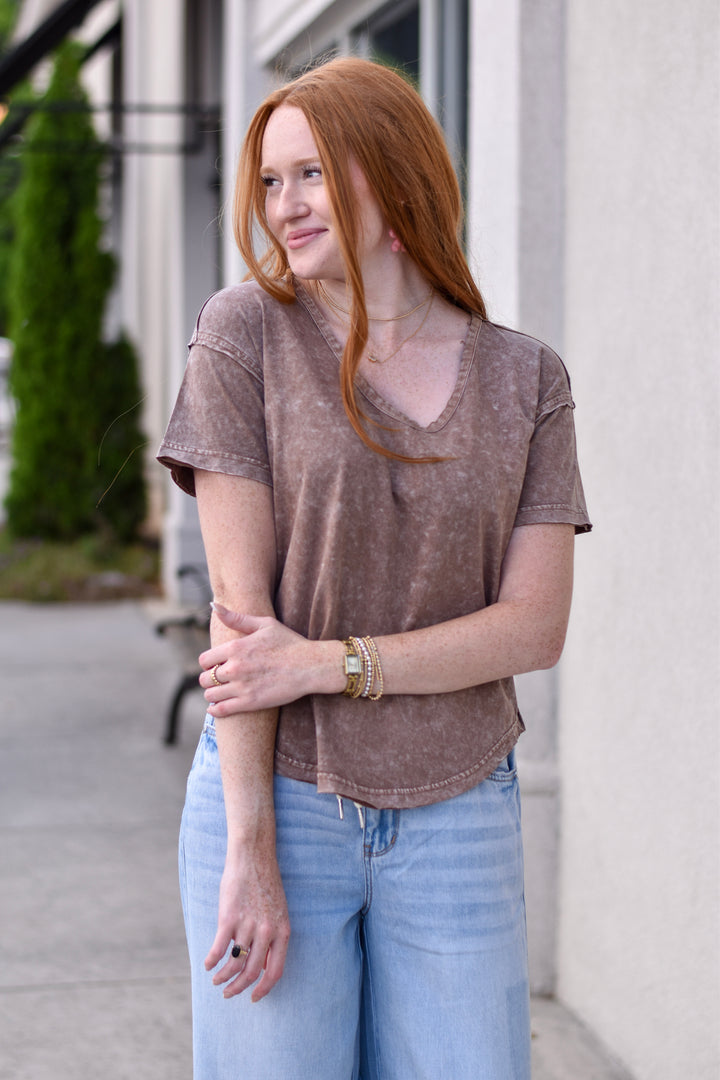 Washed Cotton Raw Edge Raw Tees