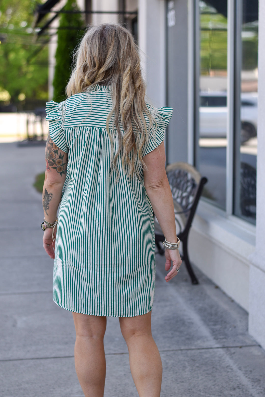 Sunlit Seersucker Mini Dress