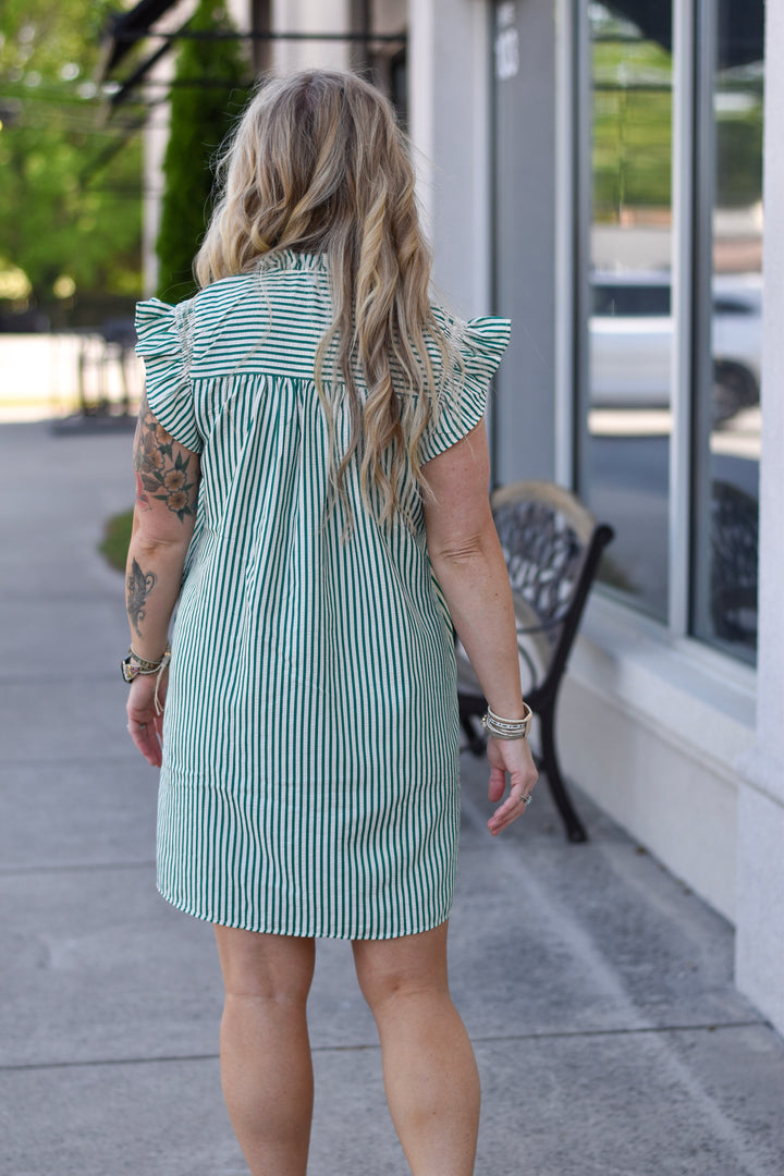 Sunlit Seersucker Mini Dress