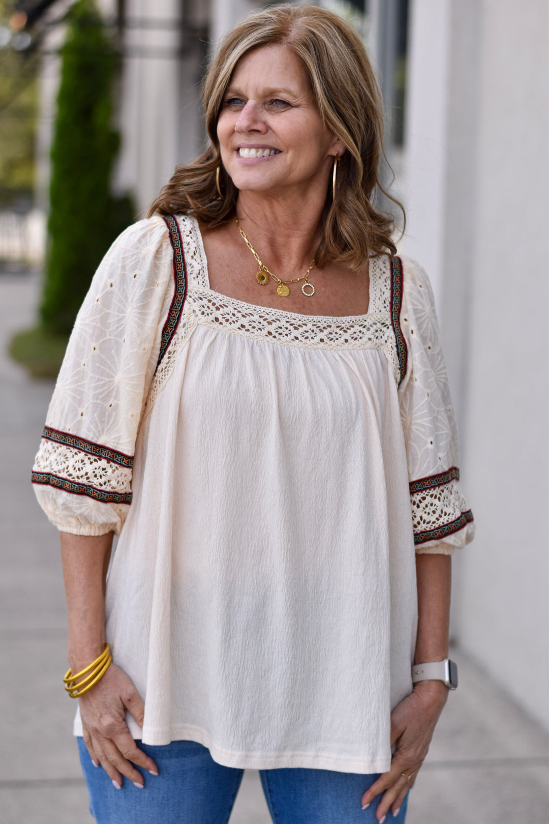 Easel's Gypsy Eyelet Top
