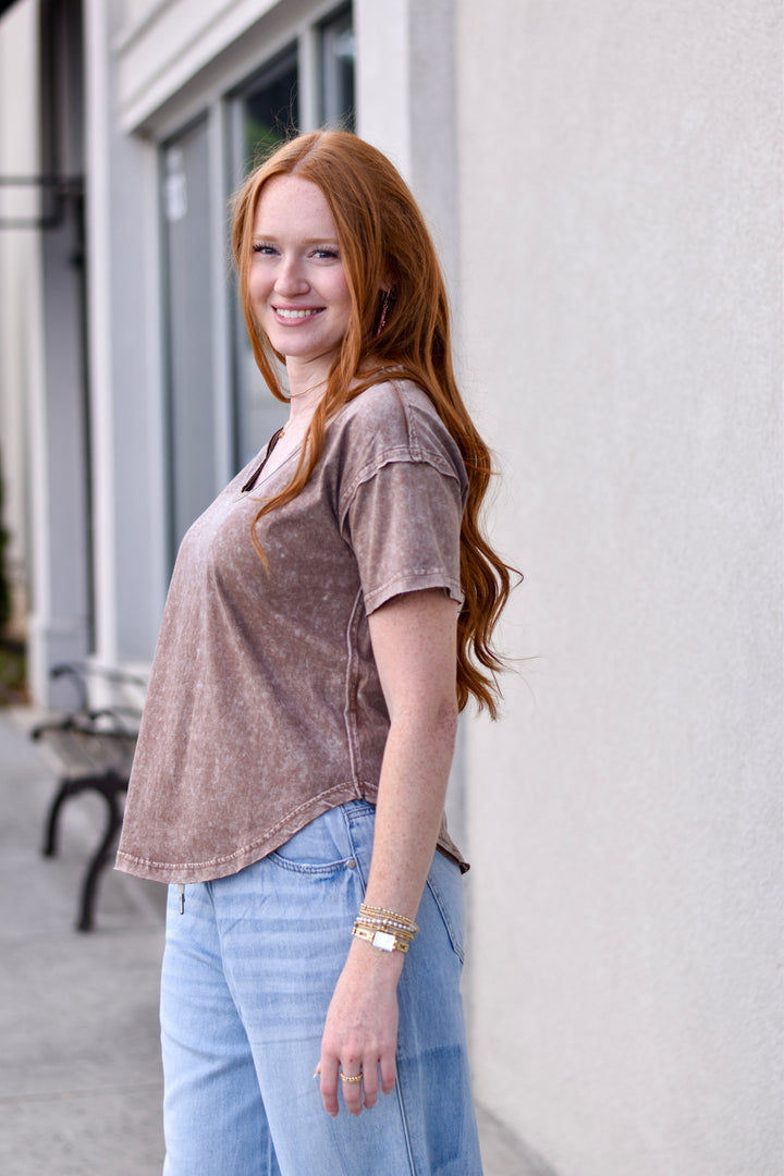 Washed Cotton Raw Edge Raw Tees