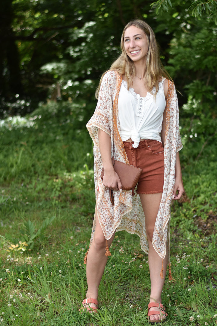 Rustic Sun Frayed Hem Shorts