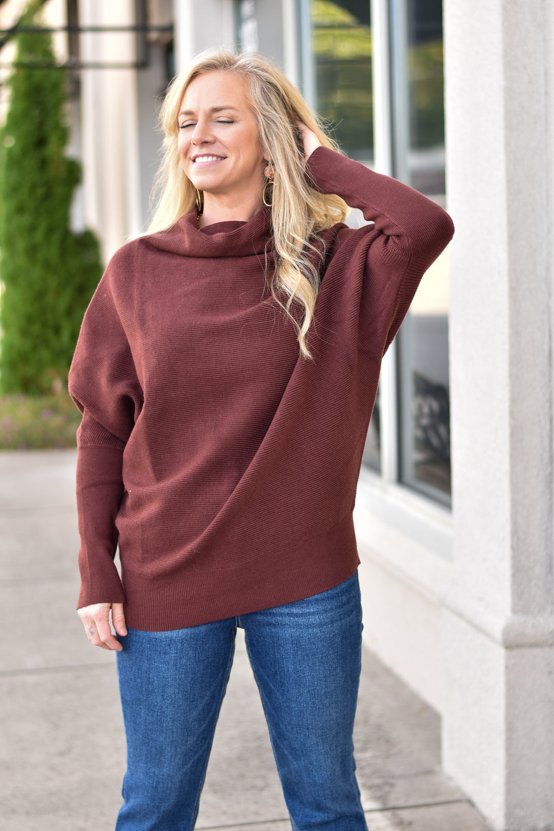 Blu Ivy Slouch Neck Dolman Pullover