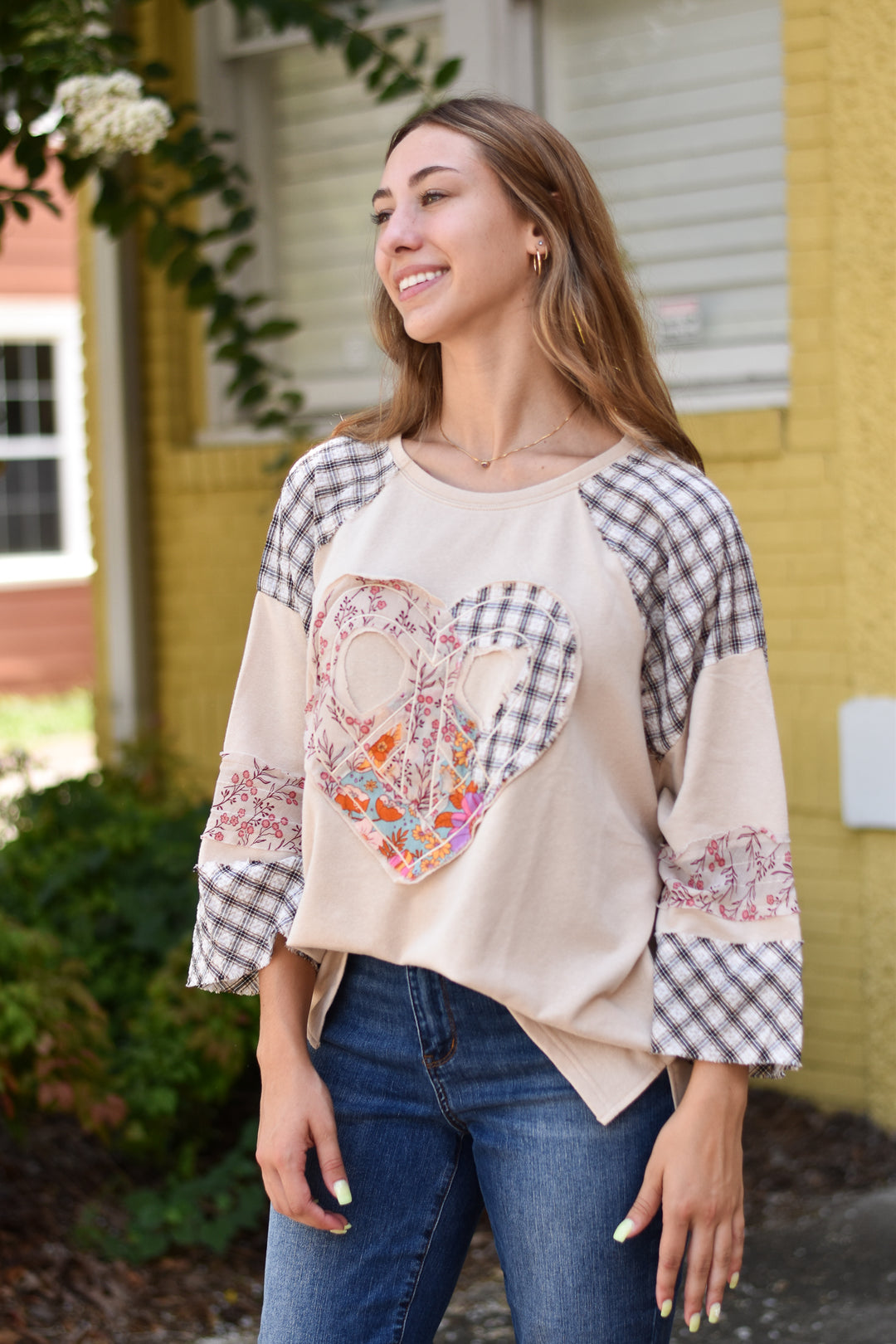 Patch Heart Pullover Top