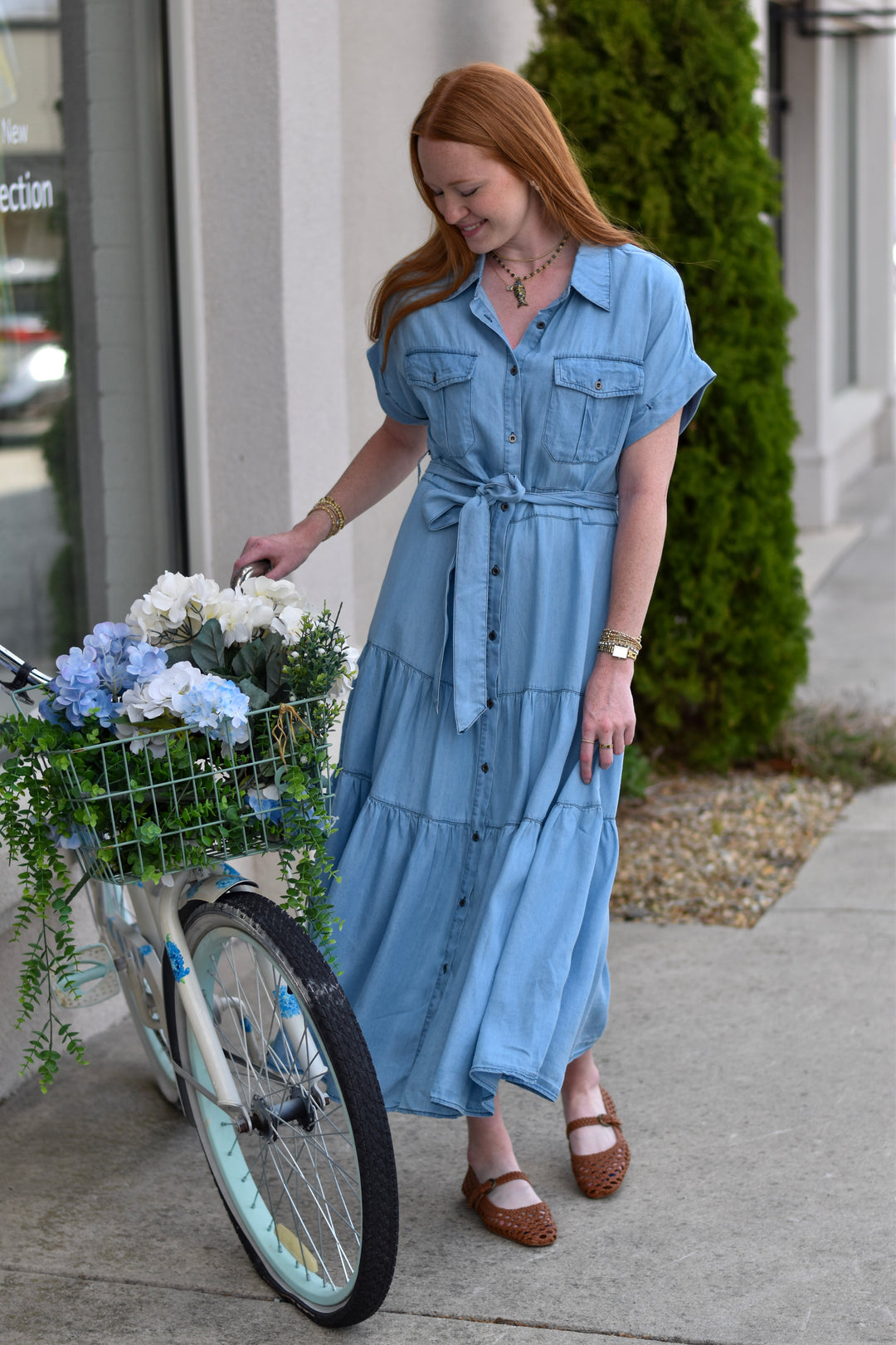 Washed Denim Muse Maxi Dress