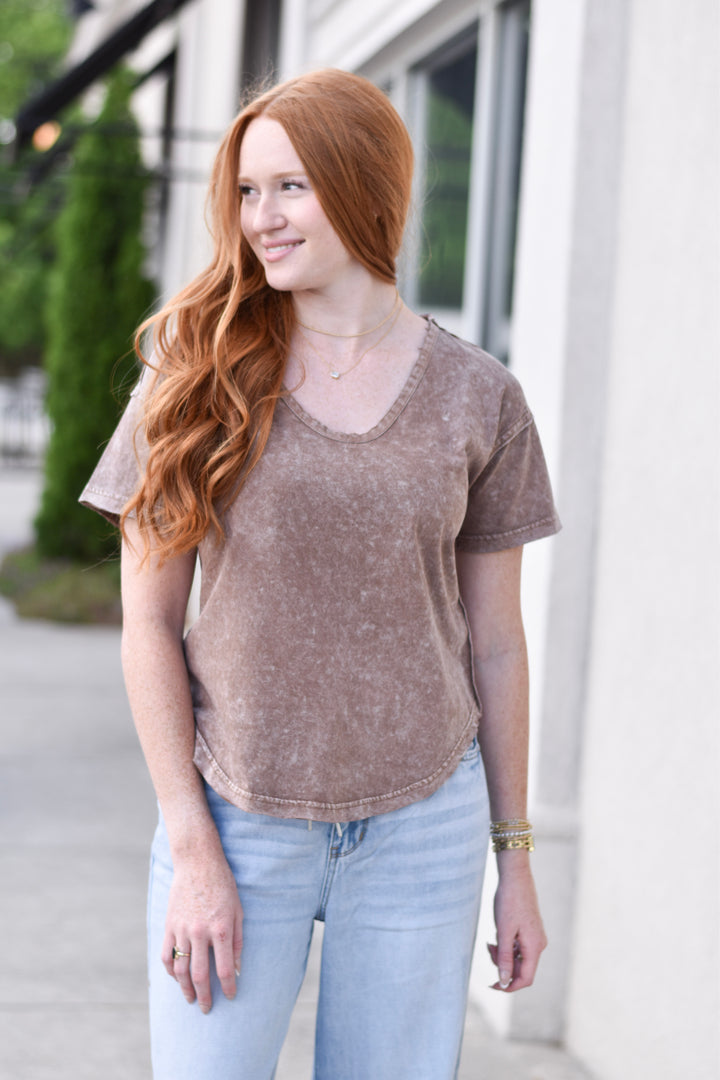 Washed Cotton Raw Edge Raw Tees