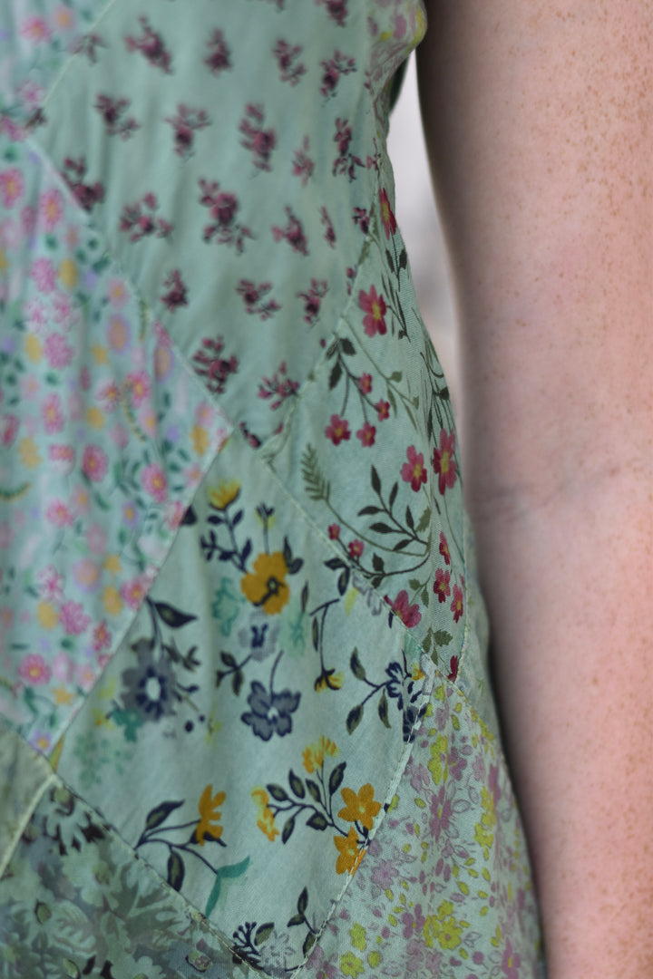 Patchwork Embroidered Sleeveless Top