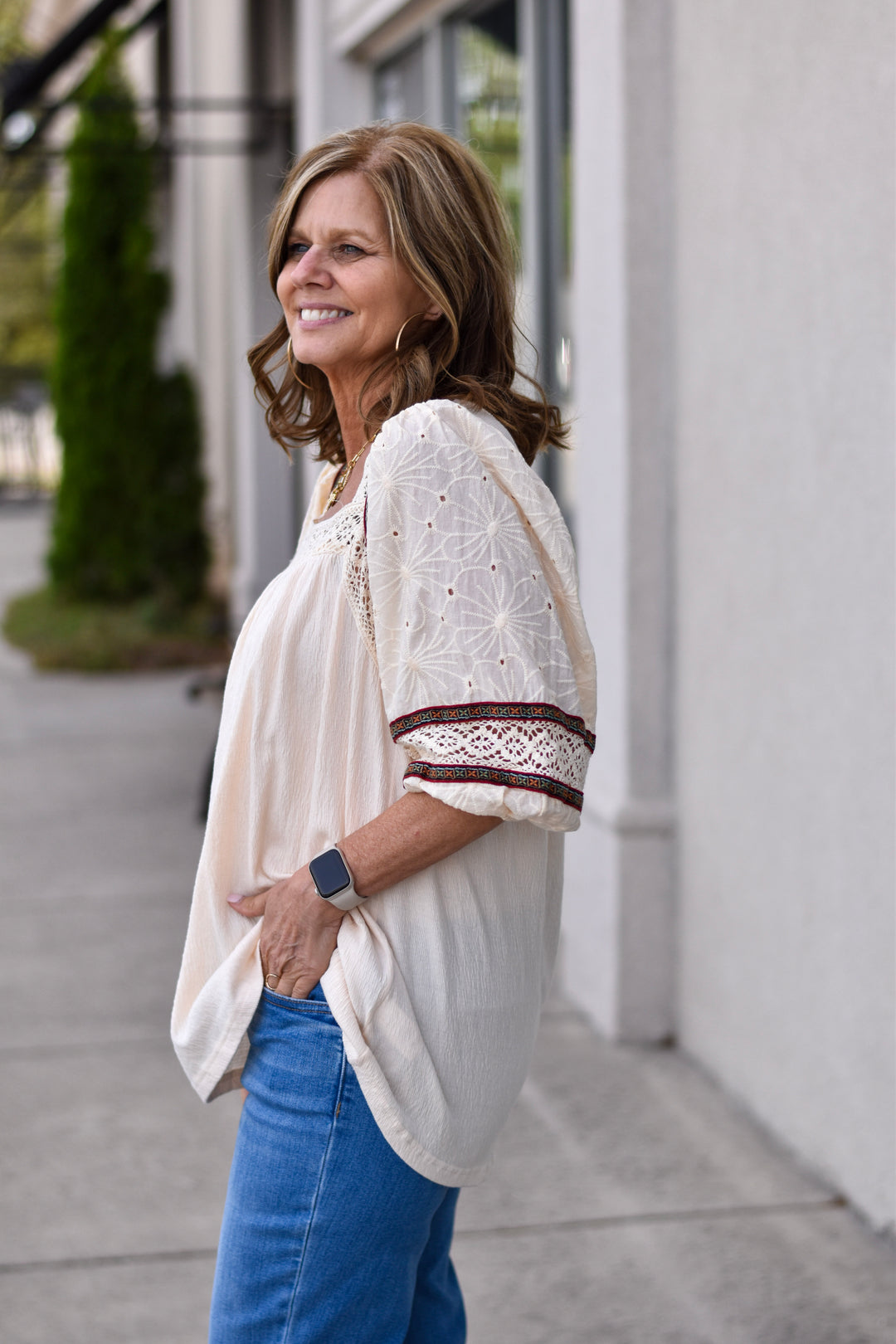 Easel's Gypsy Eyelet Top