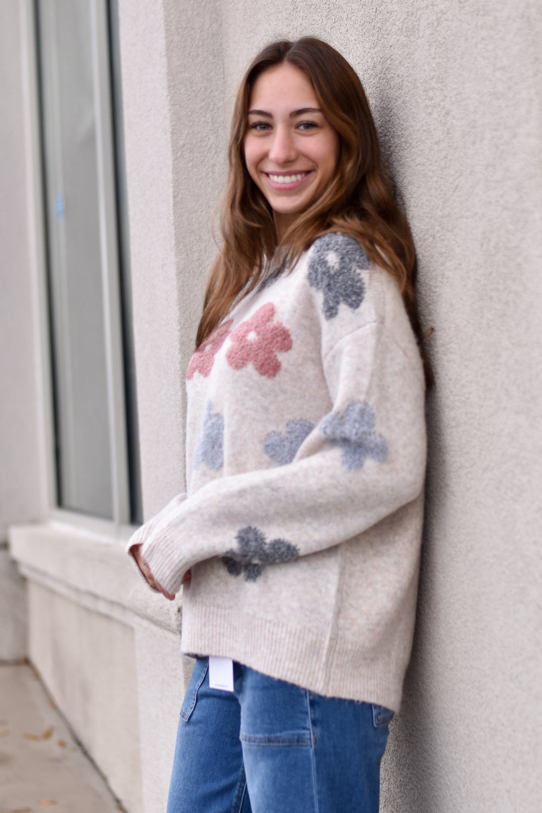 Daisy Dream Puff Flower Sweater