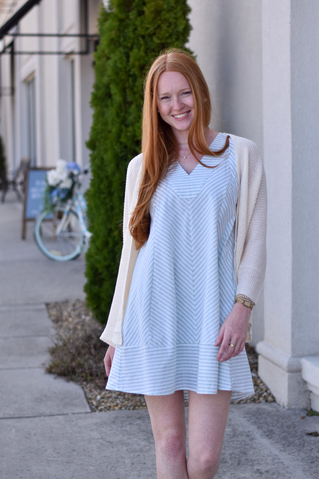 Umgee Stripe A-Line Dress