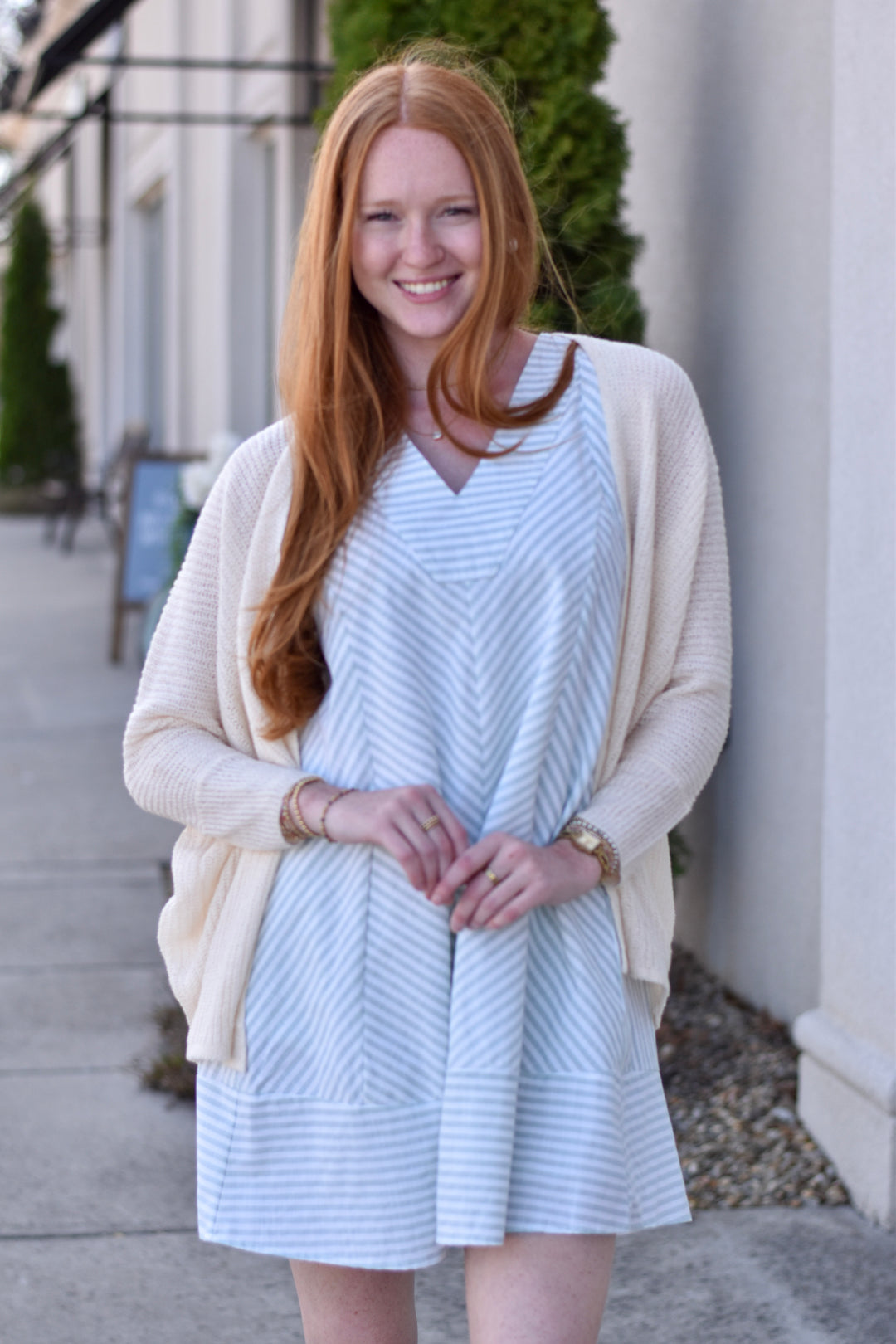 Umgee Stripe A-Line Dress