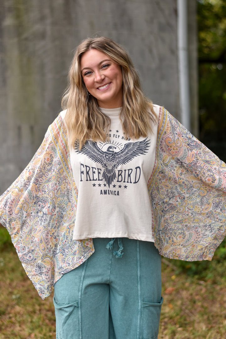 Free Bird Boho Poncho Top