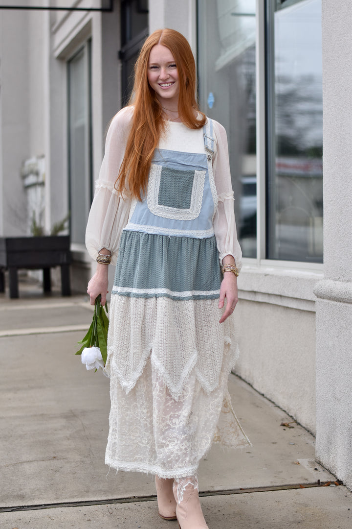 Pol Tiered Romantic Overall Dress