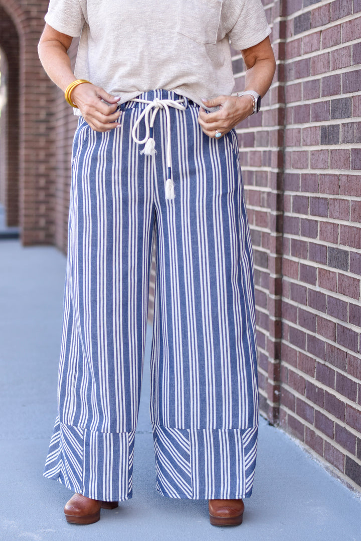 Easel Moonlit Harbor Stripe Pants