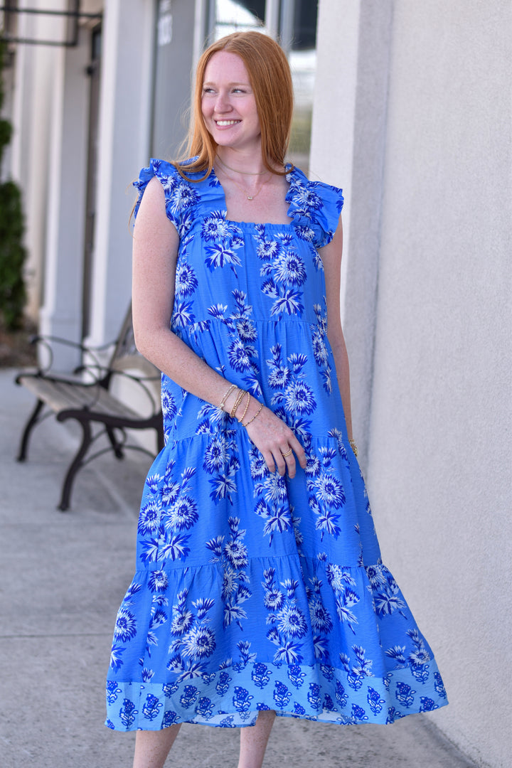 THML Indigo Meadow Maxi Dress