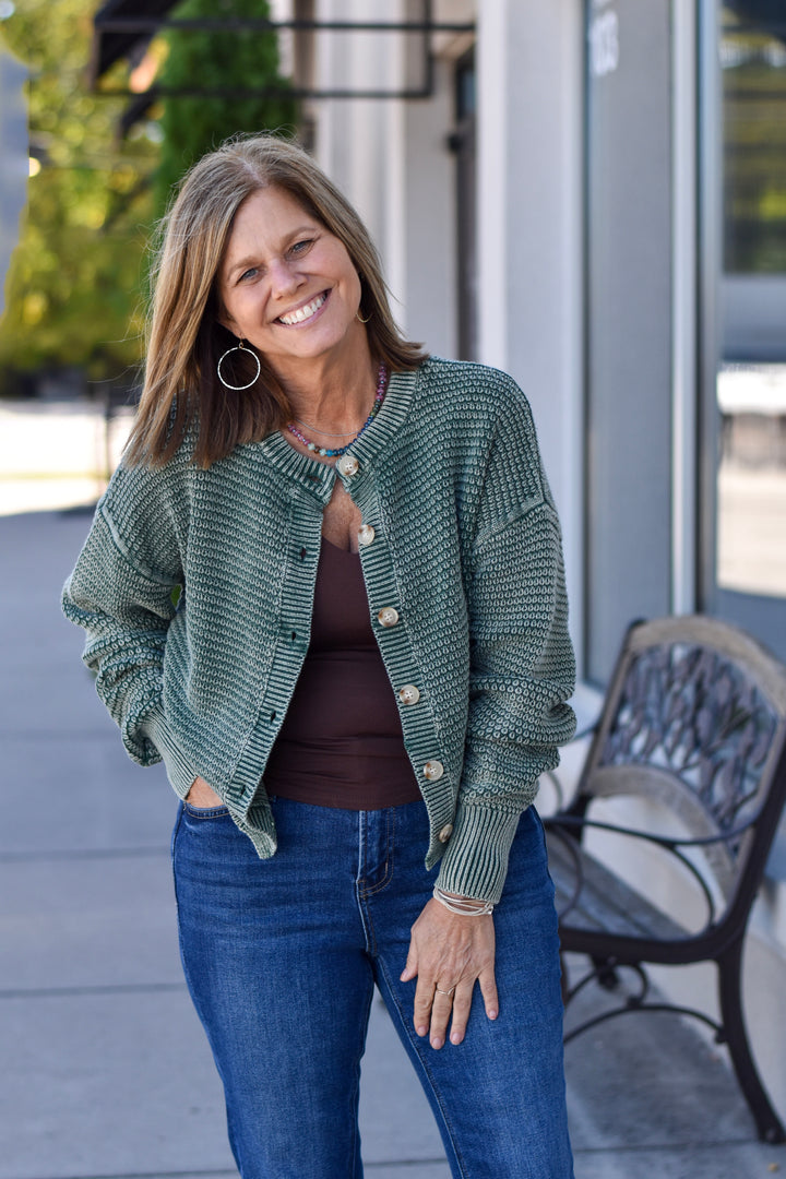 Sagebrush Days Cotton Waffle Cardigan