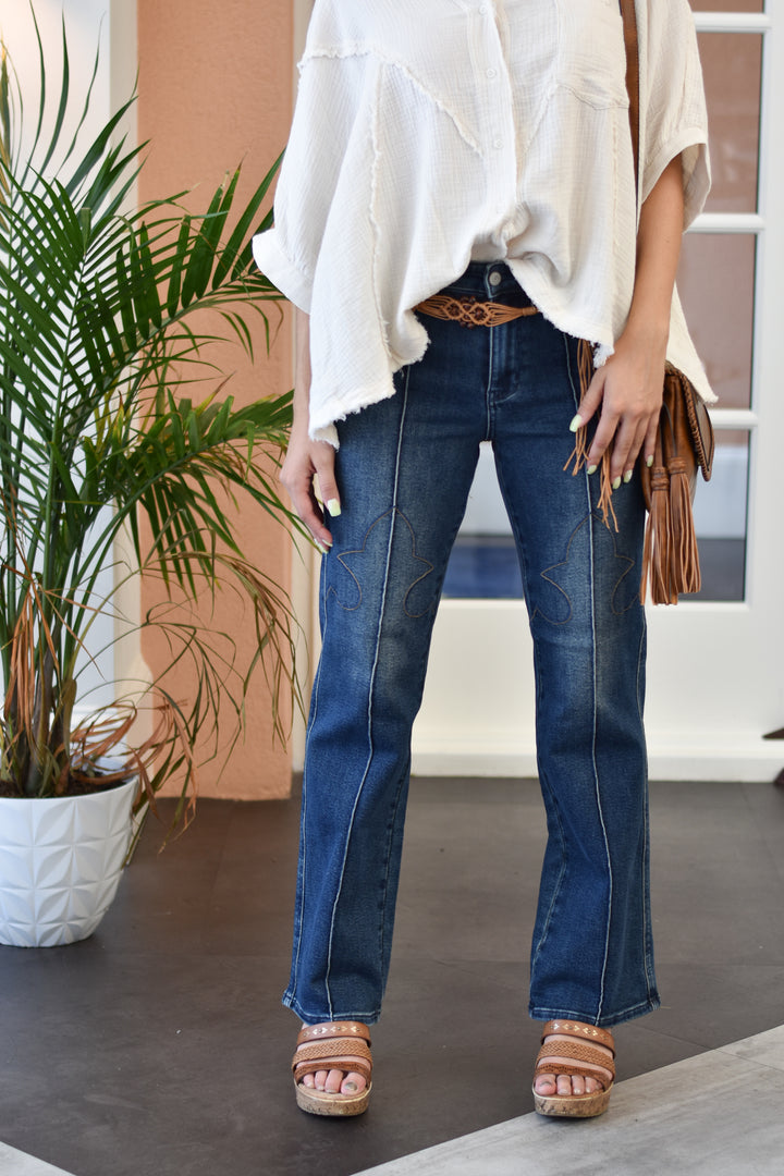 Judy Blue Western Seam Straight Jean